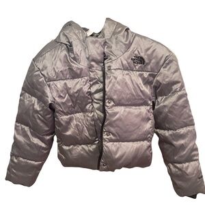 The North Face Kids Metallic Gray Puffer Jacket